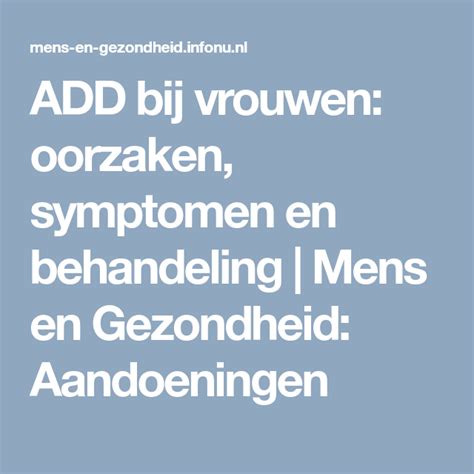 add bij mannen|ADD bij mannen: symptomen en behandelingen